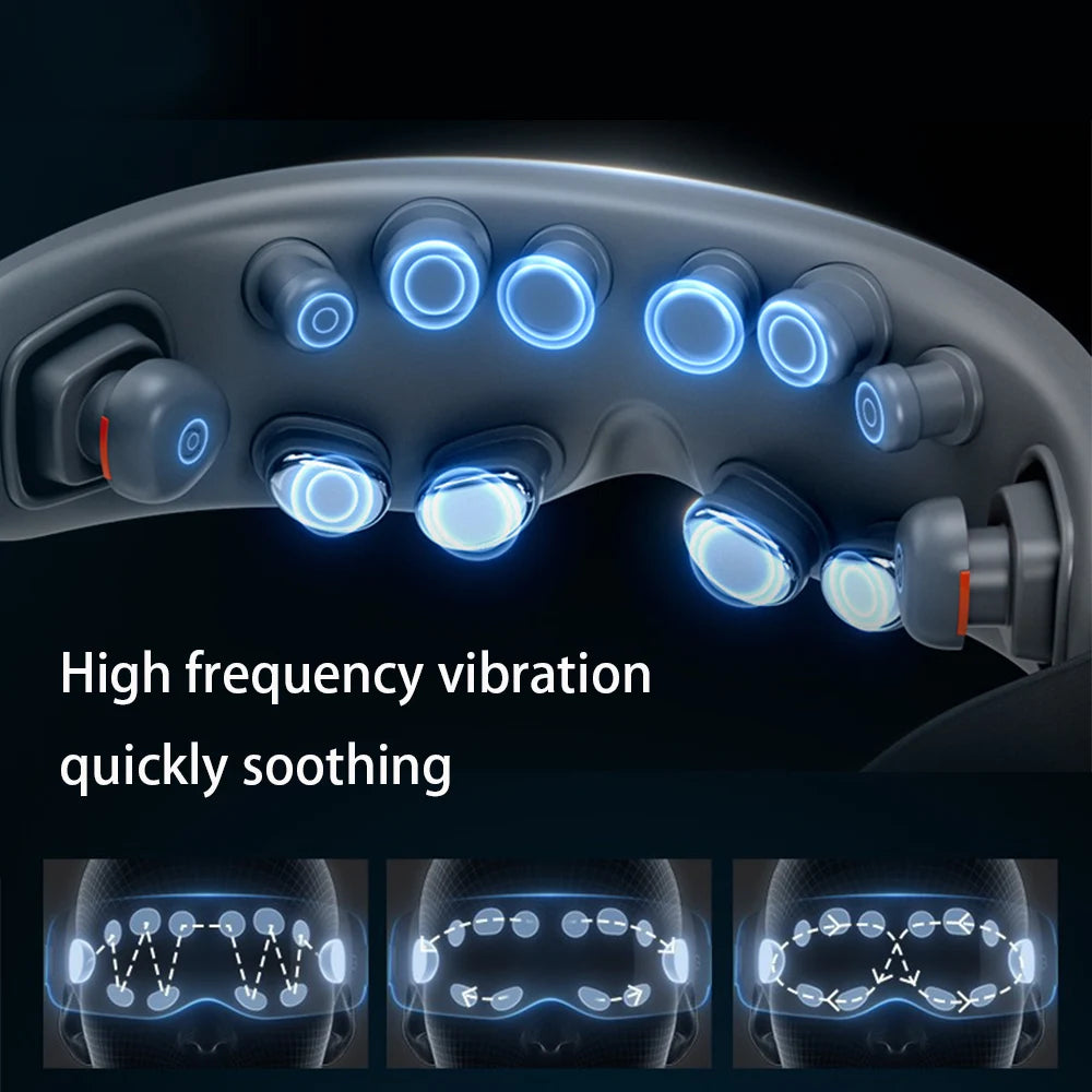 Super Relax Heated Eye Massager – 12-Head Vibration Therapy for Sleep & Fatigue Relief