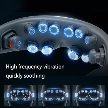 Super Relax Heated Eye Massager – 12-Head Vibration Therapy for Sleep & Fatigue Relief